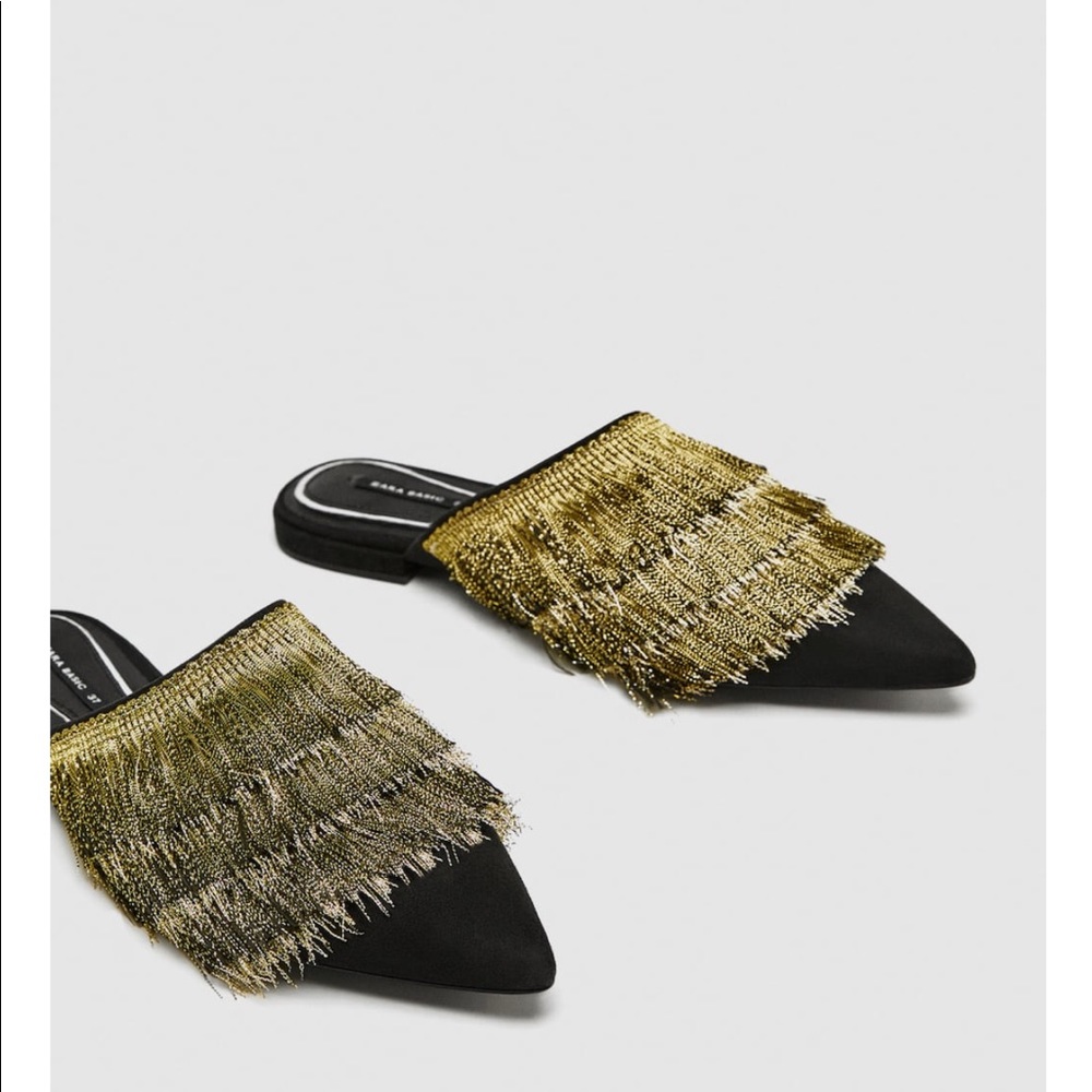 Zara Mules with Fringe NWT ready for Fall Sz: 36 - Picture 2 of 6